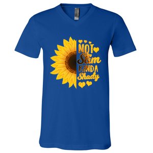 Not Slim Kinda Shady Floral Sunflower Not Slim But Shady Gift V-Neck T-Shirt