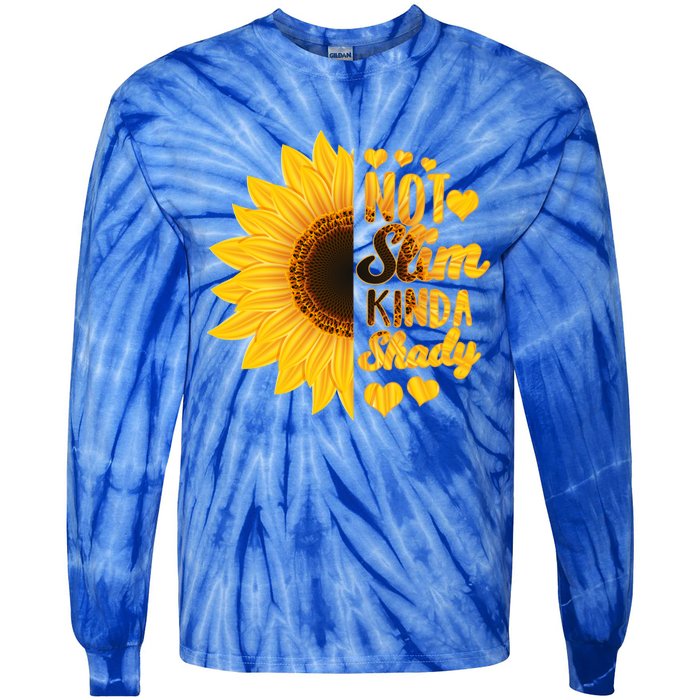 Not Slim Kinda Shady Floral Sunflower Not Slim But Shady Gift Tie-Dye Long Sleeve Shirt