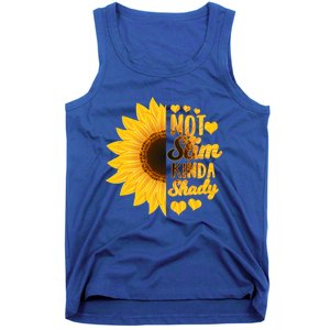 Not Slim Kinda Shady Floral Sunflower Not Slim But Shady Gift Tank Top