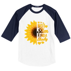 Not Slim Kinda Shady Floral Sunflower Not Slim But Shady Gift Baseball Sleeve Shirt