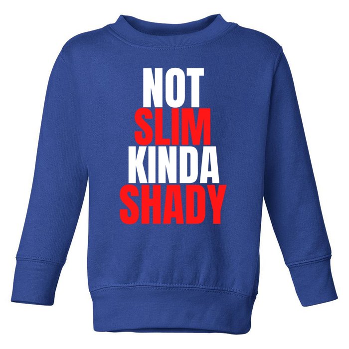 Not Slim Kinda Shady Funny Novelty Mom Dad Family Fun Gift Toddler Sweatshirt