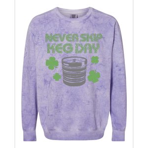 Never Skip Keg Day Funny Saint Patrick's Day Beer Lover Drinking Team Colorblast Crewneck Sweatshirt