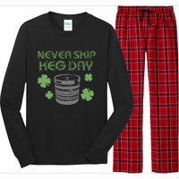 Never Skip Keg Day Funny Saint Patrick's Day Beer Lover Drinking Team Long Sleeve Pajama Set