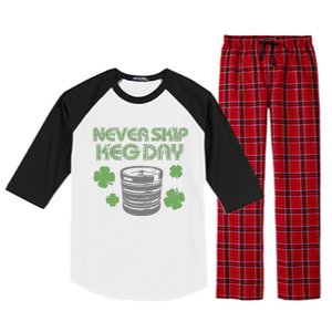 Never Skip Keg Day Funny Saint Patrick's Day Beer Lover Drinking Team Raglan Sleeve Pajama Set