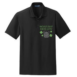 Never Skip Keg Day Funny Saint Patrick's Day Beer Lover Drinking Team Dry Zone Grid Polo