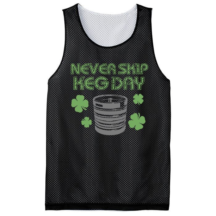 Never Skip Keg Day Funny Saint Patrick's Day Beer Lover Drinking Team Mesh Reversible Basketball Jersey Tank