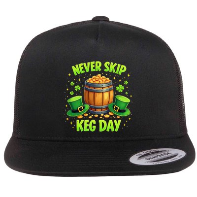 Never Skip Keg Day Funny Lucky St Patrick’S Festival Irish Flatbill Hat