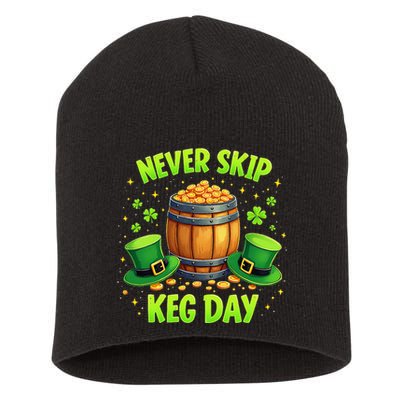 Never Skip Keg Day Funny Lucky St Patrick’S Festival Irish Short Acrylic Beanie