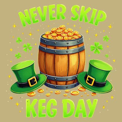 Never Skip Keg Day Funny Lucky St Patrick’S Festival Irish T-Shirt
