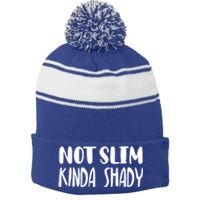 Not Slim Kinda Shady Gym Gift Cute Mom Funny Gift Funny Foodie Gift Stripe Pom Pom Beanie