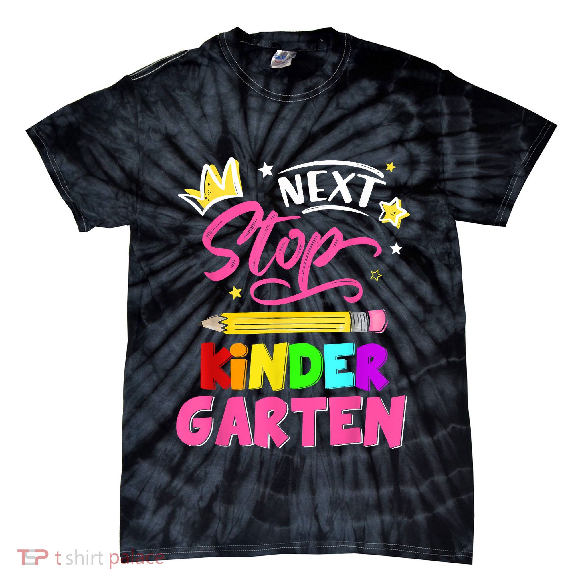 Next Stop Kindergarten Preschool Graduation Tie-Dye T-Shirt