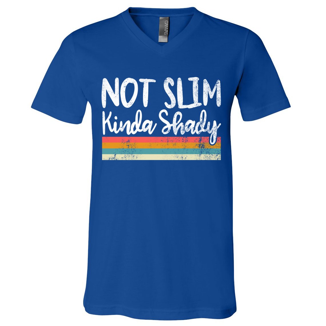 Not Slim Kinda Shady Vintage Funny Gift Cool Gift V-Neck T-Shirt