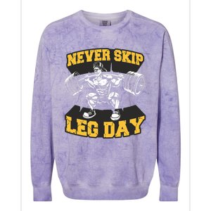 Never Skip Leg Day Funny Workout Gym Bodybuilding Colorblast Crewneck Sweatshirt