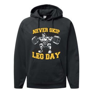 Never Skip Leg Day Funny Workout Gym Bodybuilding Performance Fleece Hoodie