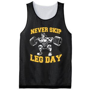 Never Skip Leg Day Funny Workout Gym Bodybuilding Mesh Reversible Basketball Jersey Tank