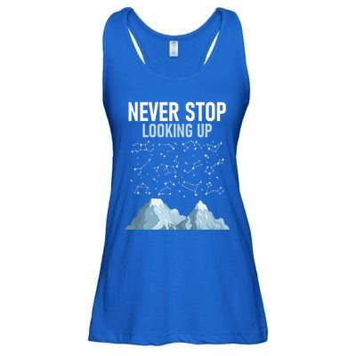 Never Stop Looking Up Cool Gift Stargazing Constellation Astronomer Gift Ladies Essential Flowy Tank