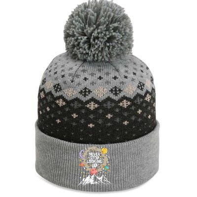 Never Stop Looking Up Gift Stars Stargazing Astrology Astronomy Cool Gift The Baniff Cuffed Pom Beanie