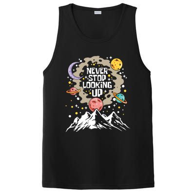 Never Stop Looking Up Gift Stars Stargazing Astrology Astronomy Cool Gift PosiCharge Competitor Tank