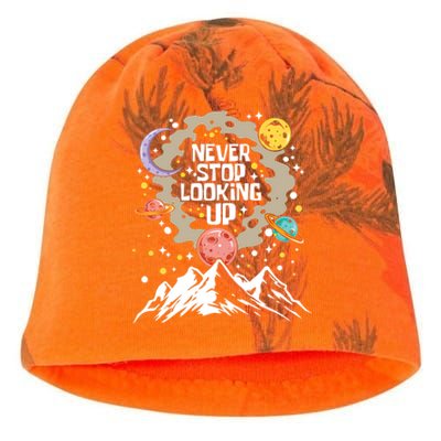 Never Stop Looking Up Gift Stars Stargazing Astrology Astronomy Cool Gift Kati - Camo Knit Beanie