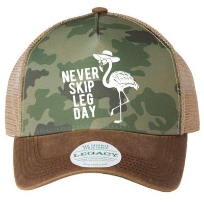 Never Skip Leg Day Flamingo Bird Legacy Tie Dye Trucker Hat