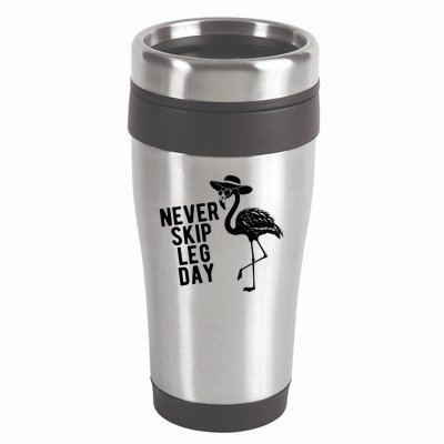 Never Skip Leg Day Flamingo Bird 16oz Travel Tumbler