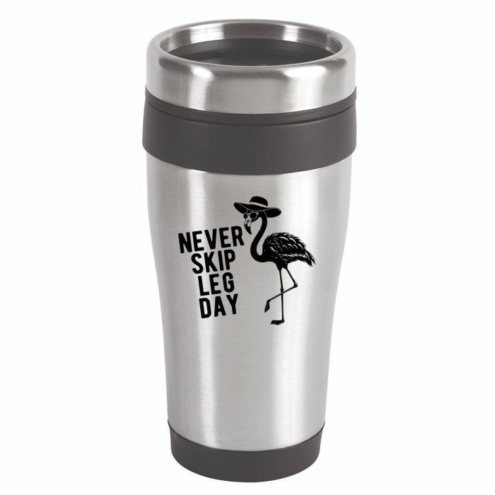 Never Skip Leg Day Flamingo Bird 16oz Travel Tumbler