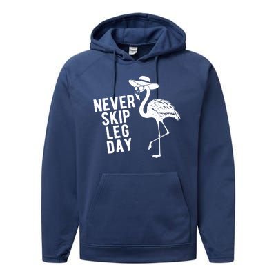 Never Skip Leg Day Flamingo Bird Performance Fleece Hoodie