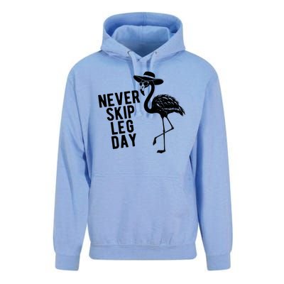 Never Skip Leg Day Flamingo Bird Unisex Surf Hoodie