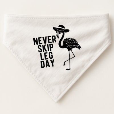 Never Skip Leg Day Flamingo Bird USA-Made Doggie Bandana