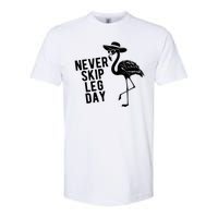 Never Skip Leg Day Flamingo Bird Softstyle CVC T-Shirt