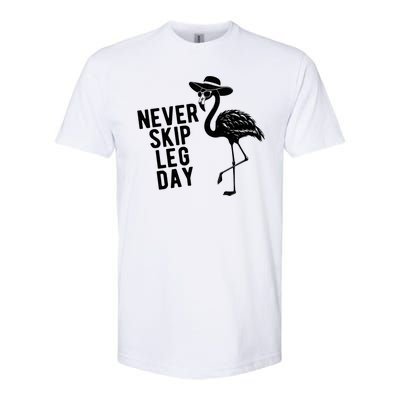 Never Skip Leg Day Flamingo Bird Softstyle® CVC T-Shirt