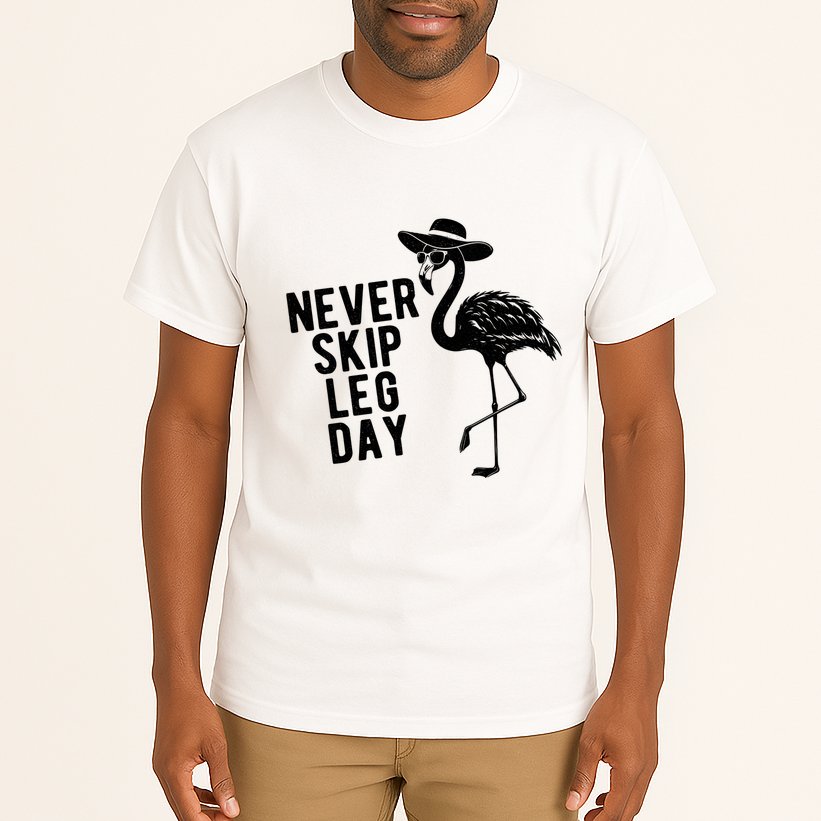 Never Skip Leg Day Flamingo Bird Tall T-Shirt