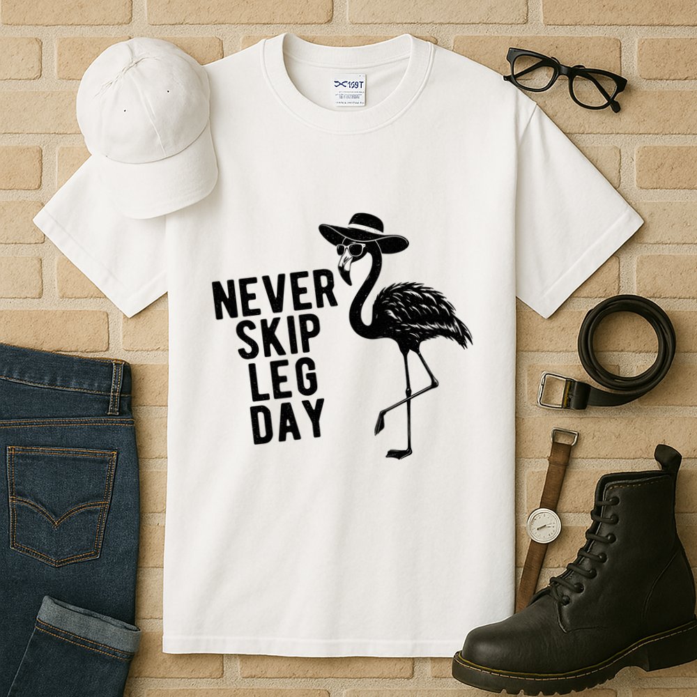 Never Skip Leg Day Flamingo Bird Tall T-Shirt