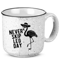 Never Skip Leg Day Flamingo Bird 15oz Campfire Ceramic Mug