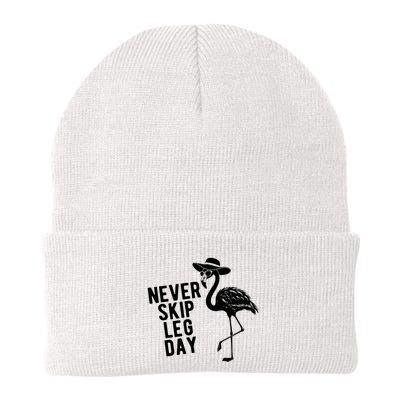 Never Skip Leg Day Flamingo Bird Beanie