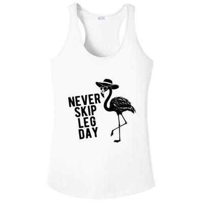 Never Skip Leg Day Flamingo Bird Ladies PosiCharge Competitor Racerback Tank