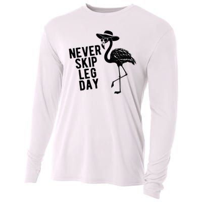 Never Skip Leg Day Flamingo Bird Cooling Performance Long Sleeve Crew