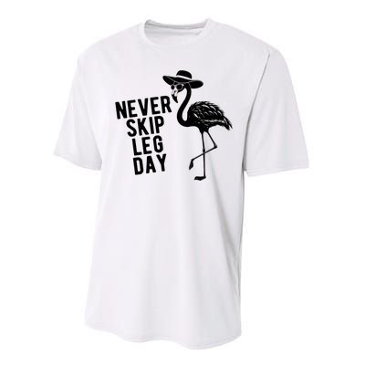 Never Skip Leg Day Flamingo Bird Performance Sprint T-Shirt