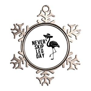 Never Skip Leg Day Flamingo Bird Metallic Star Ornament