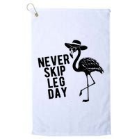 Never Skip Leg Day Flamingo Bird Golf Towel