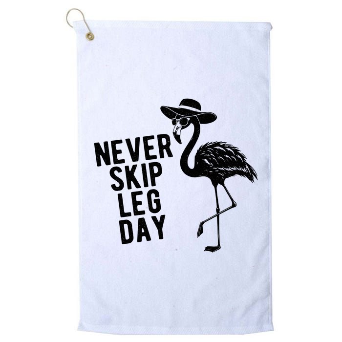 Never Skip Leg Day Flamingo Bird Golf Towel