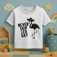Never Skip Leg Day Flamingo Bird Toddler T-Shirt