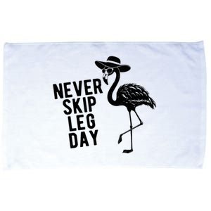 Never Skip Leg Day Flamingo Bird Microfiber Hand Towel