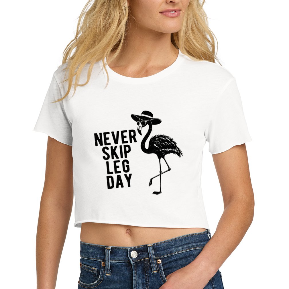 Never Skip Leg Day Flamingo Bird Crop Top