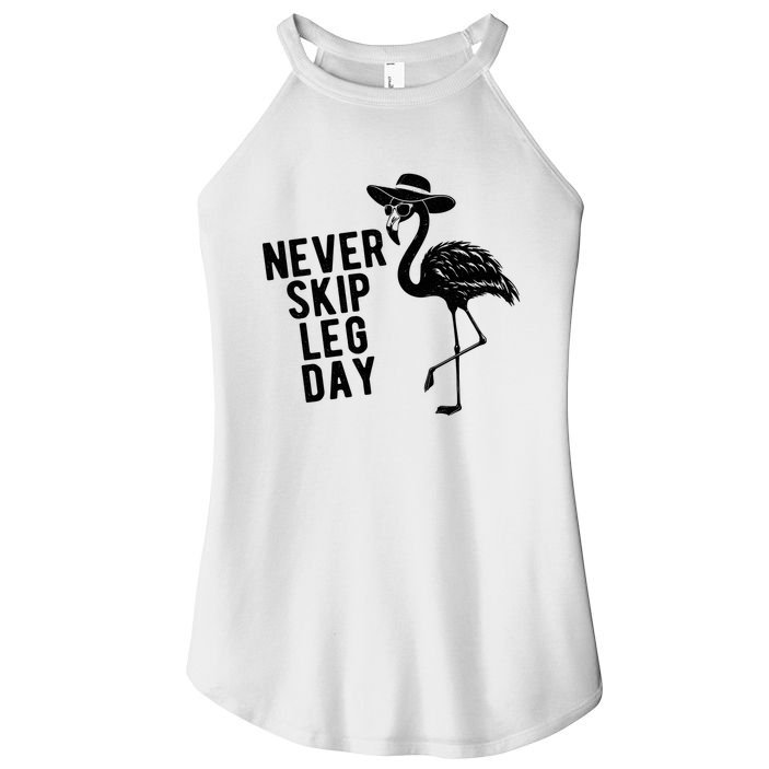 Never Skip Leg Day Flamingo Bird Women's Perfect Tri Rocker Tank
