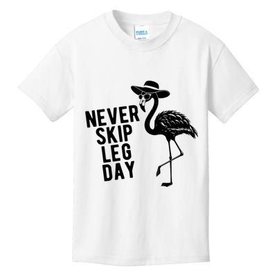 Never Skip Leg Day Flamingo Bird Kids T-Shirt