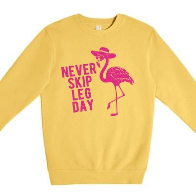 Never Skip Leg Day Flamingo Premium Crewneck Sweatshirt