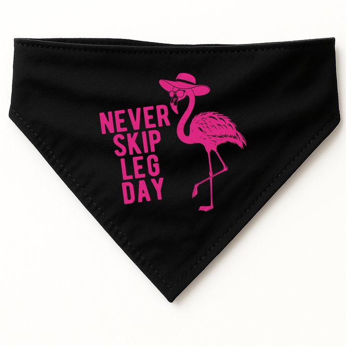 Never Skip Leg Day Flamingo USA-Made Doggie Bandana