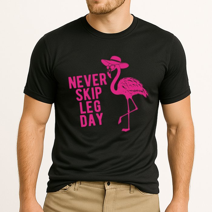 Never Skip Leg Day Flamingo Cooling Performance Crew T-Shirt