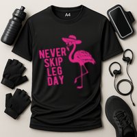 Never Skip Leg Day Flamingo Cooling Performance Crew T-Shirt